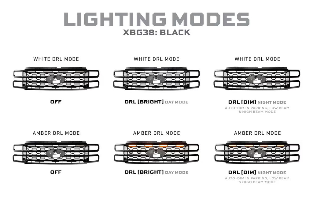 Morimoto 23-26 Ford Super Duty XBG LED DRL Grille (Black)