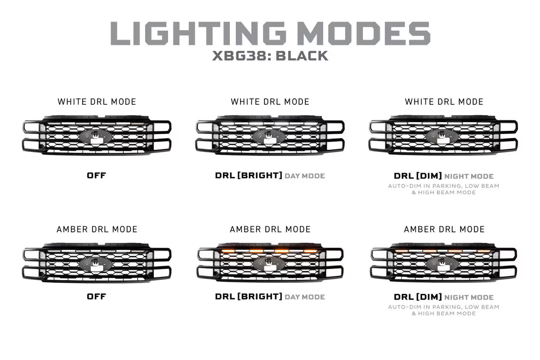 Morimoto 23-26 Ford Super Duty XBG LED DRL Grille (Black)