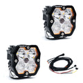 Baja Designs Squadron 2.0 Sport Black LED Auxiliary Light Pod Pair - Driving combo | White | Harness included